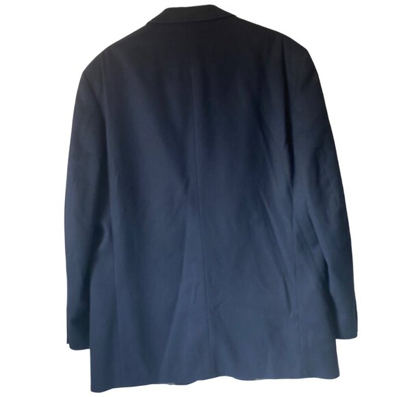Oscar De La Renta Mens Navy Cashmere Blend Blazer Jacket 2 Buttons Size 42L - Picture 2 of 7